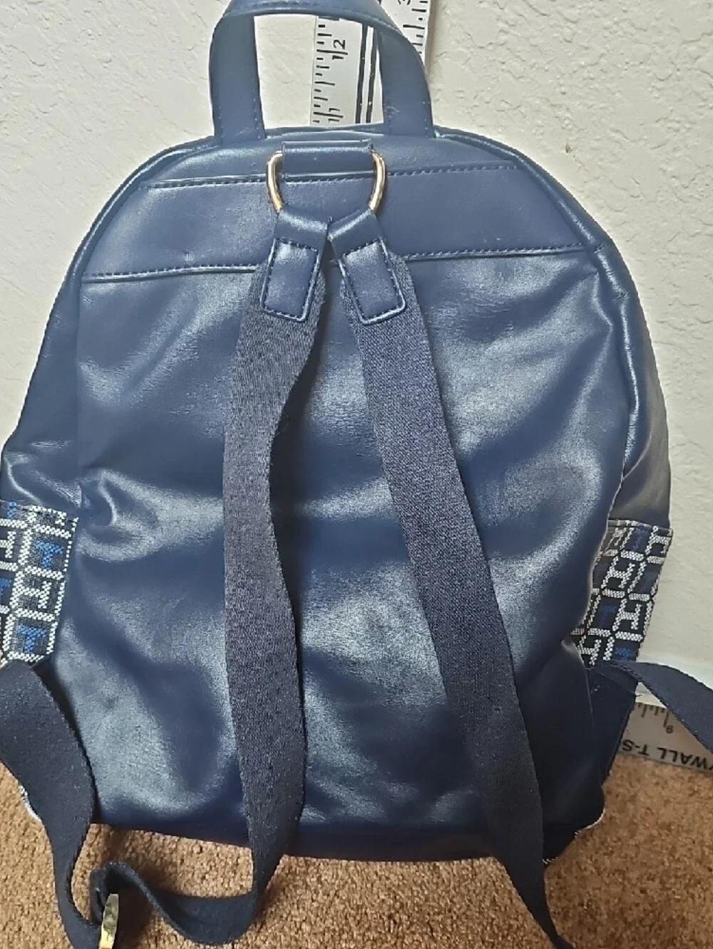 Tommy Hilfiger Navy and White Monogram Backpack